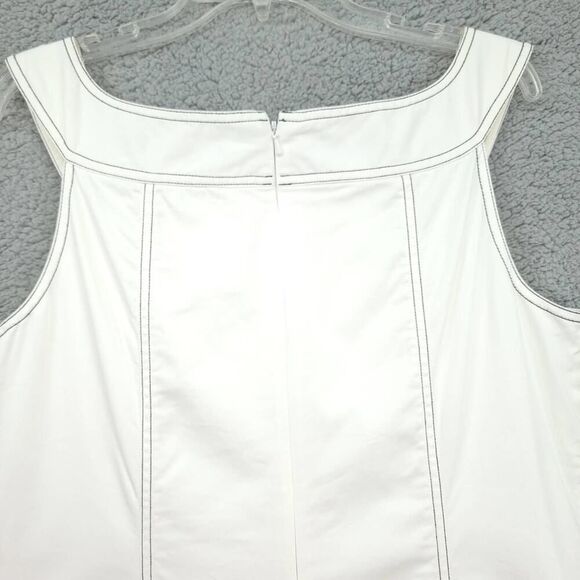 Ellen Tracy White Jumper Dress Large Buttons Size 10 - Picture 7 of 11